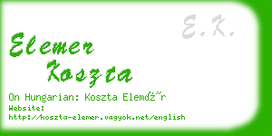 elemer koszta business card